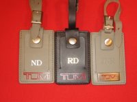 hot stamped letters on luggage tags