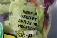thermal transfer label on packaged food