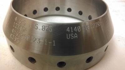 Benchtop Dot Peen Marking on Angled Part with Rotary