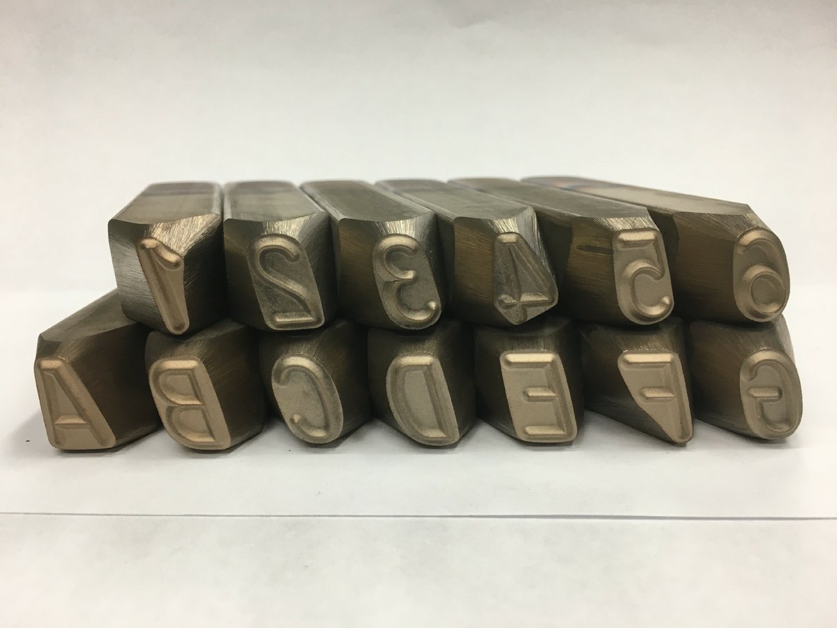 large char italic hand stamps