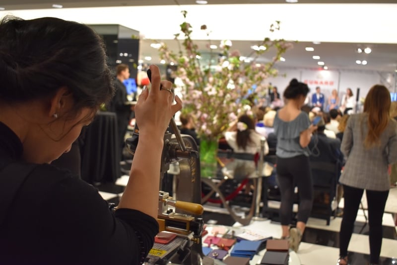 Various brass hot stamping type arranged showing different fonts and sizes